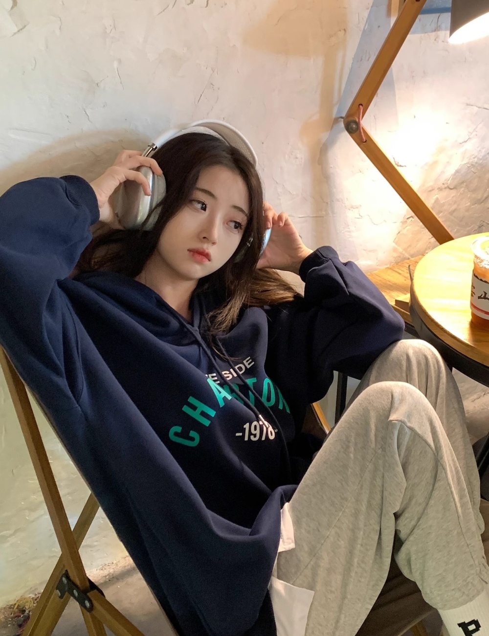 Autumn and winter hooded complex hoodie for women