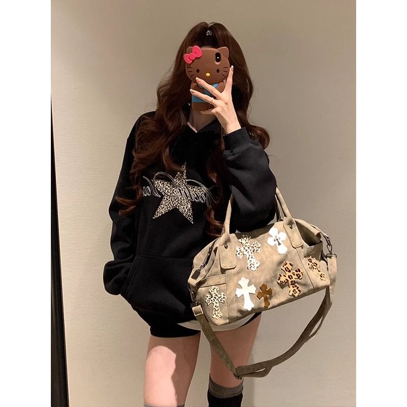 Complex hooded autumn hoodie for women