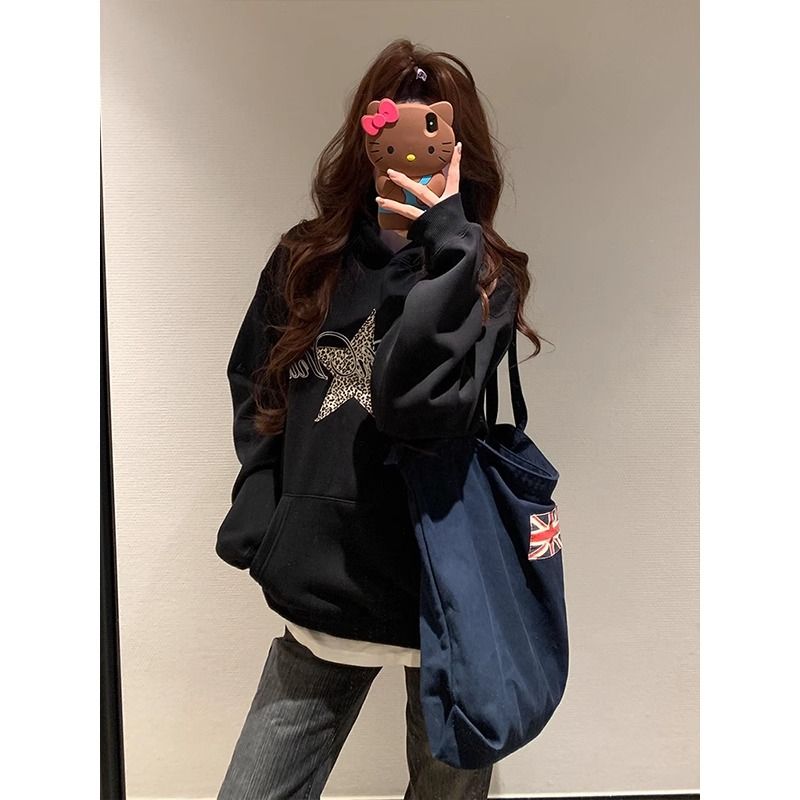 Complex hooded autumn hoodie for women