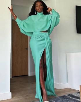 European style bat sleeve skirt a set for women