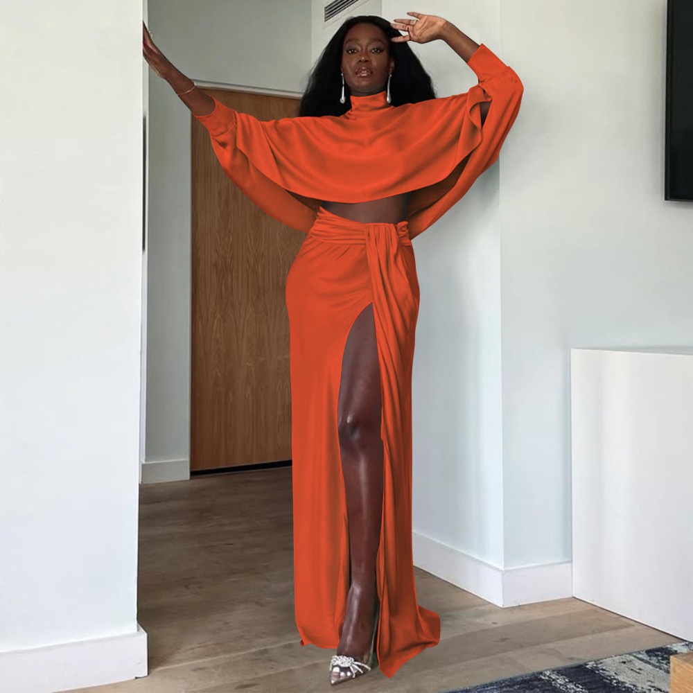 European style bat sleeve skirt a set for women