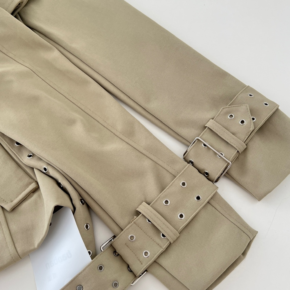 Pinched waist autumn windbreaker short coat for women
