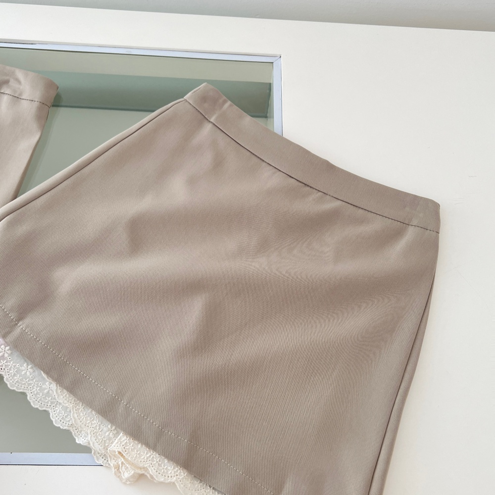 Short France style shirt pinched waist tops for women