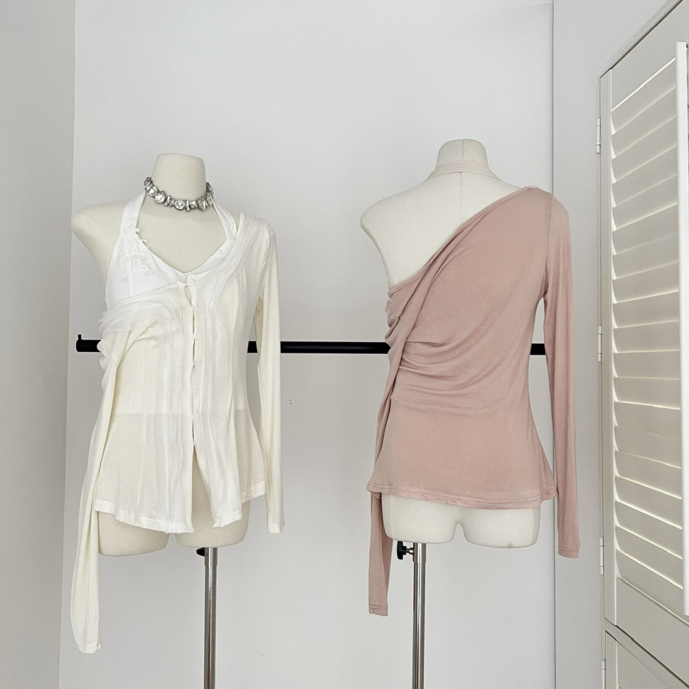 Inside the ride vest wool cardigan 2pcs set for women