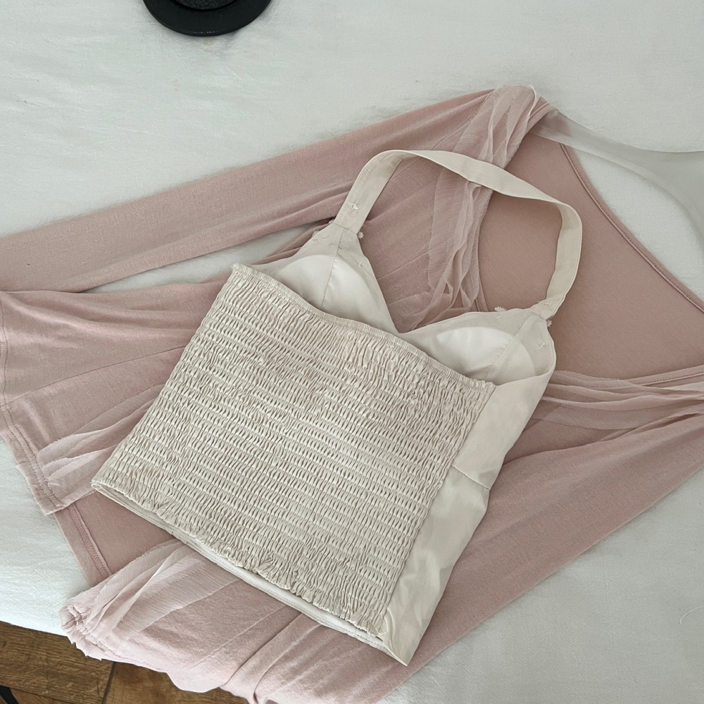 Inside the ride vest wool cardigan 2pcs set for women