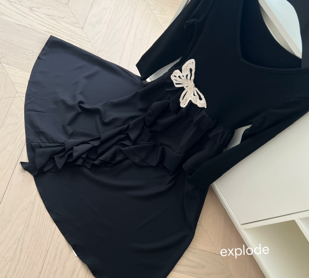 Autumn irregular long dress long sleeve dress
