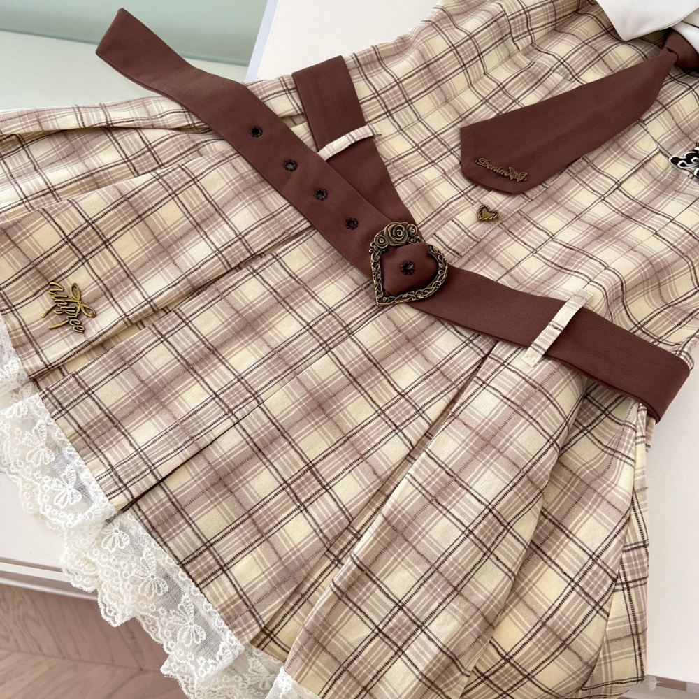 Niche slim summer plaid dress