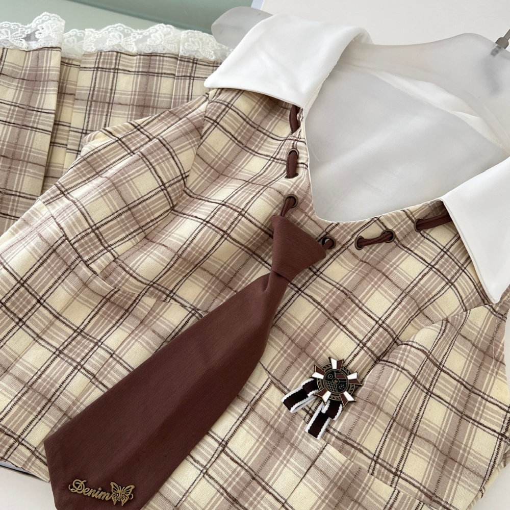 Niche slim summer plaid dress
