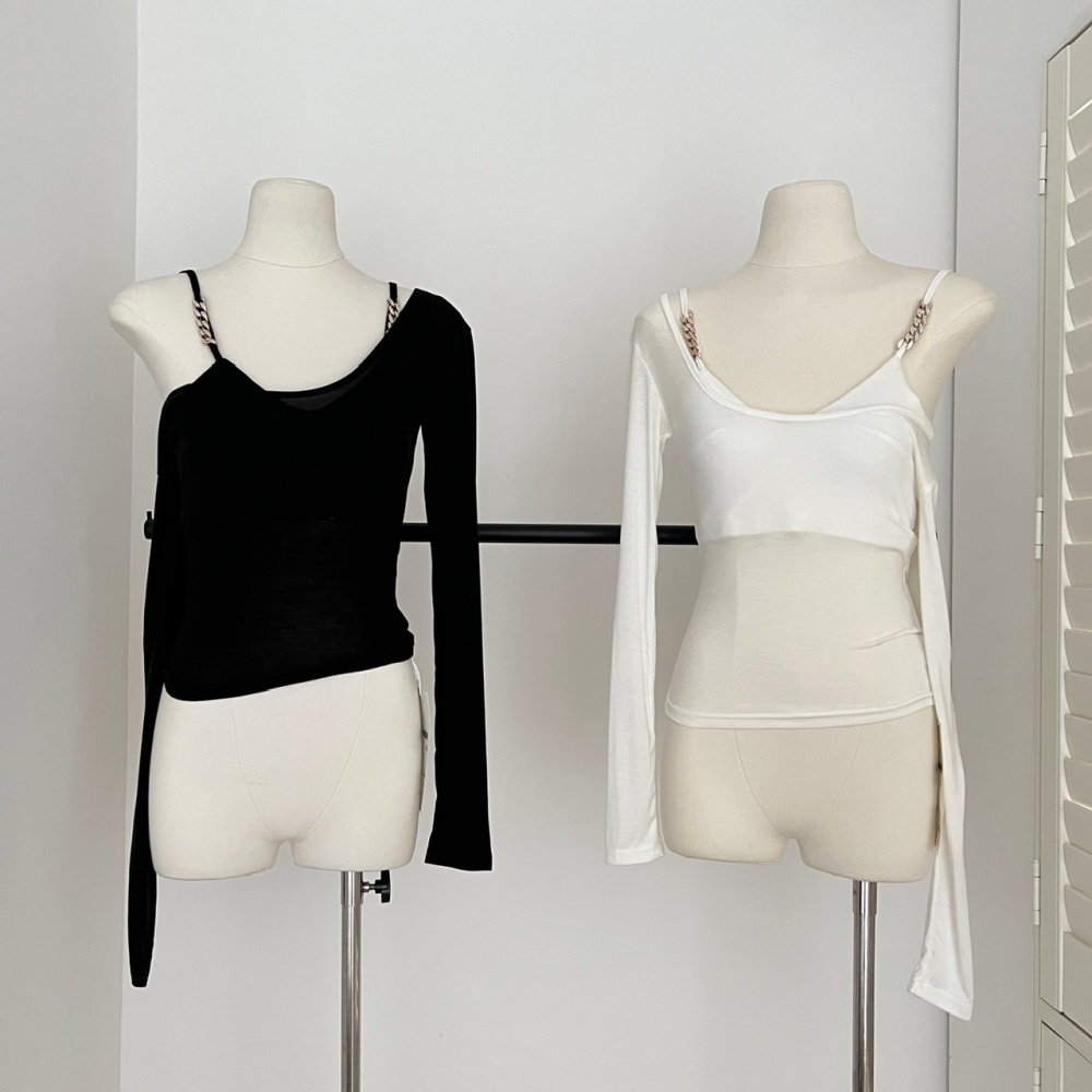 Sexy bottoming smock inside the ride black tops 2pcs set