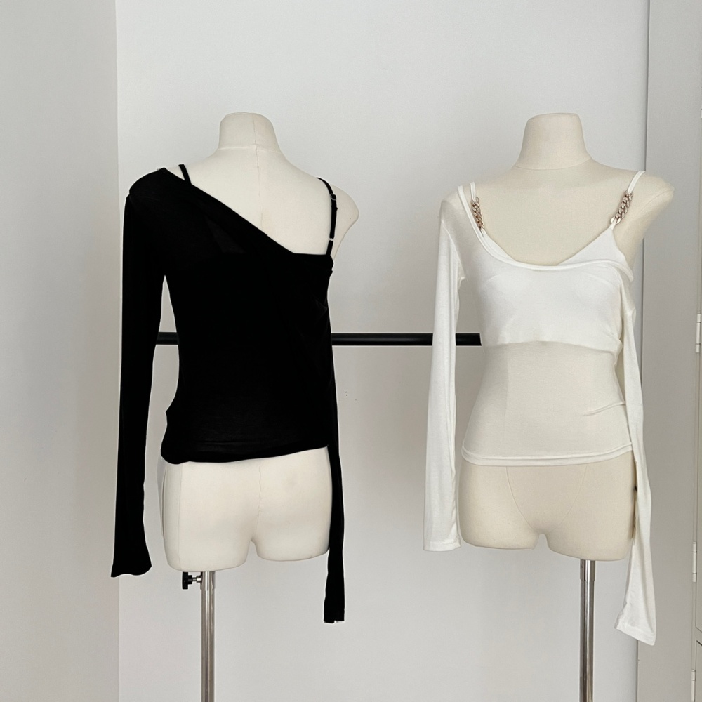 Sexy bottoming smock inside the ride black tops 2pcs set