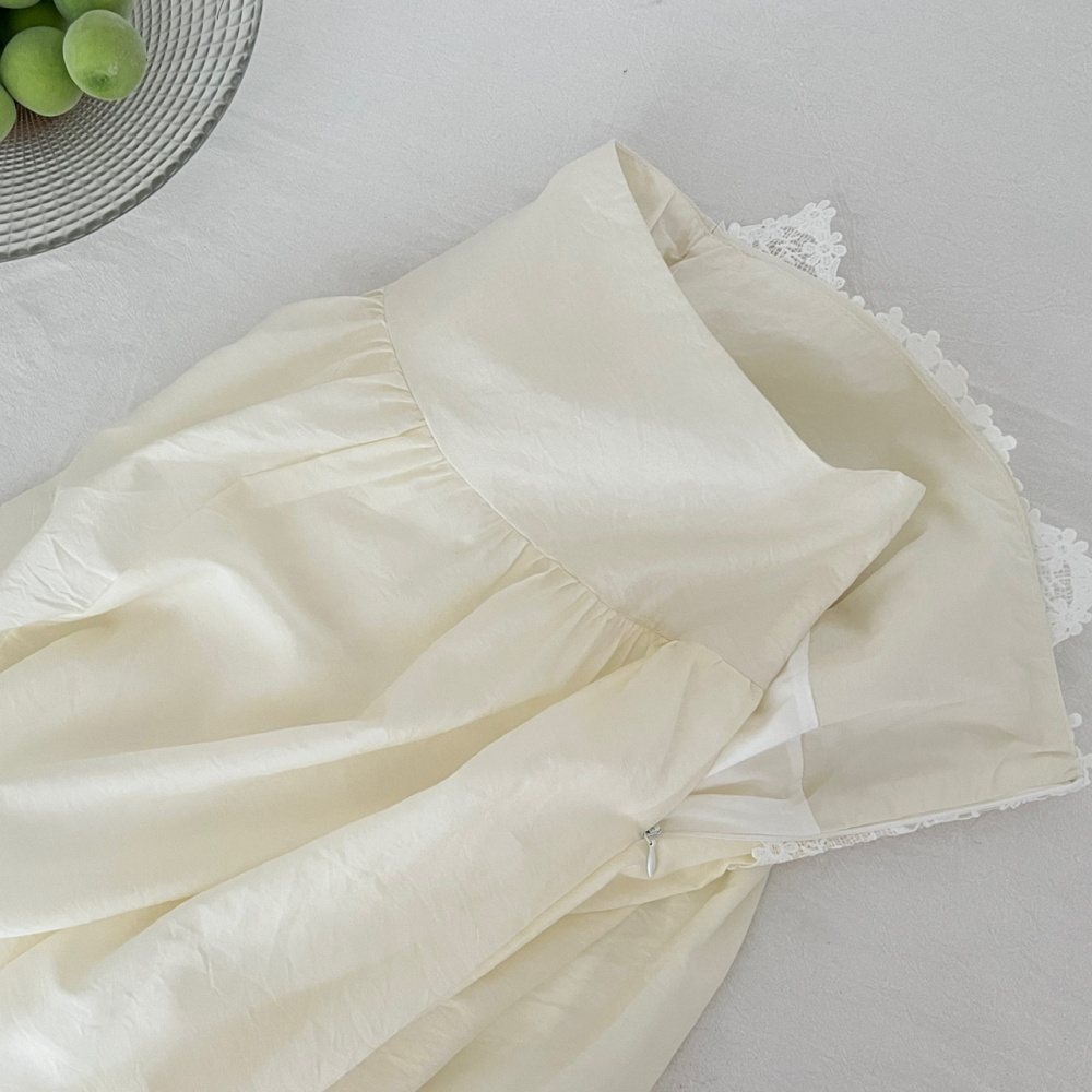 V-neck small shirt lace tops a set