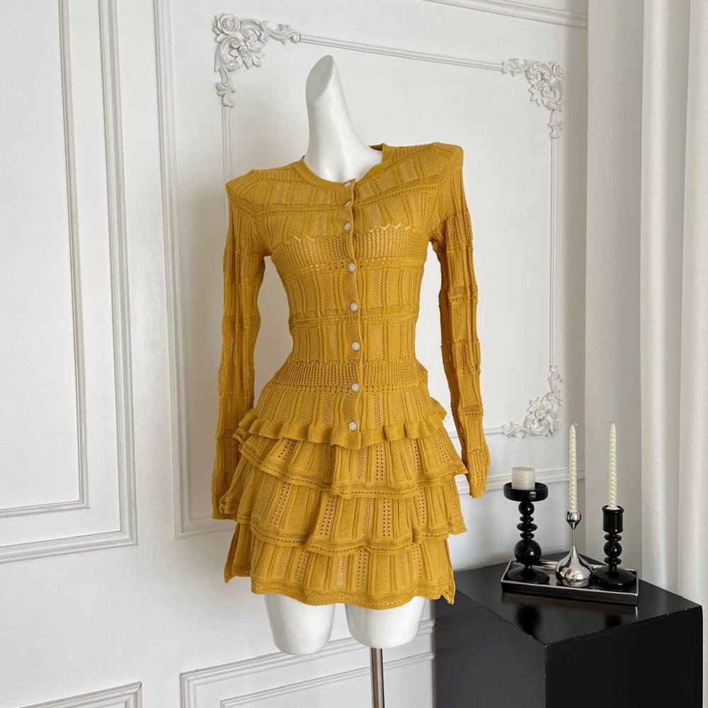 Autumn slim short skirt knitted tops a set for women
