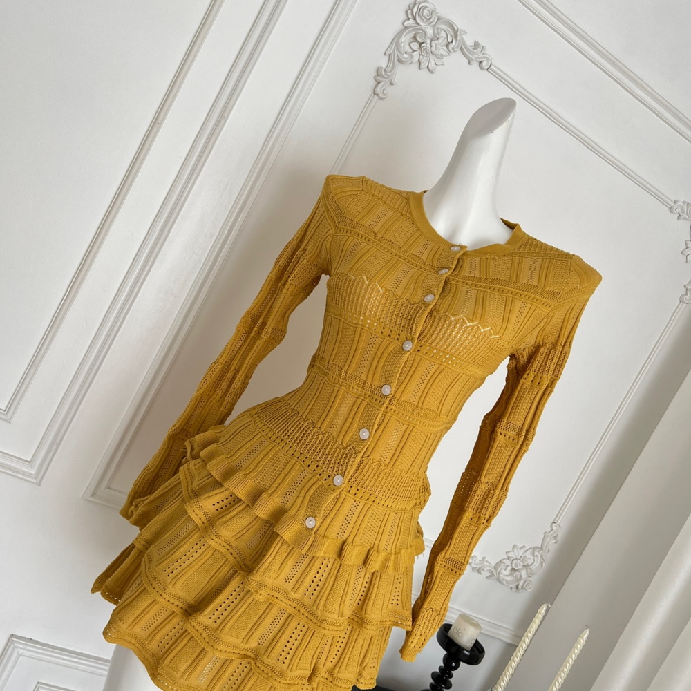 Autumn slim short skirt knitted tops a set for women