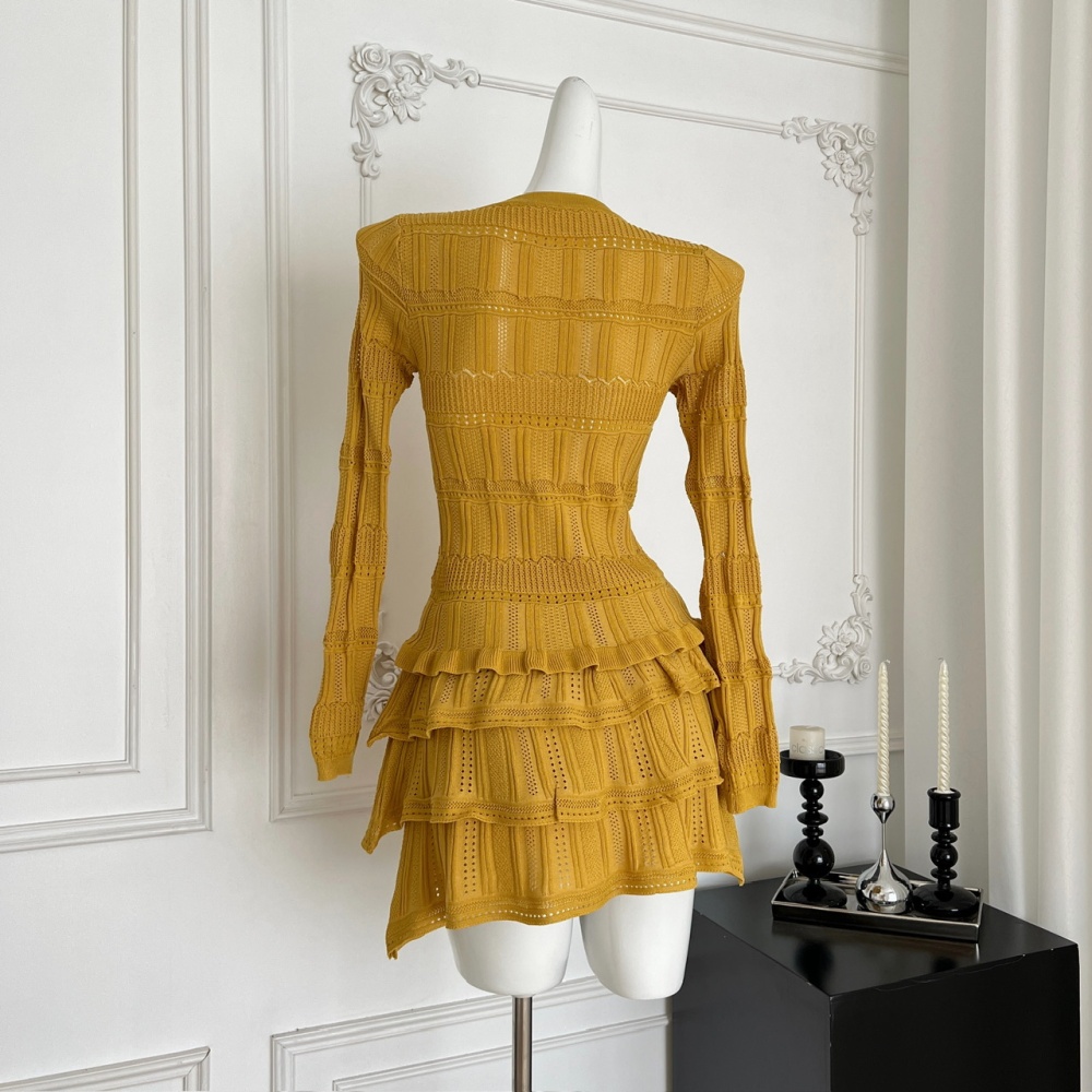 Autumn slim short skirt knitted tops a set for women