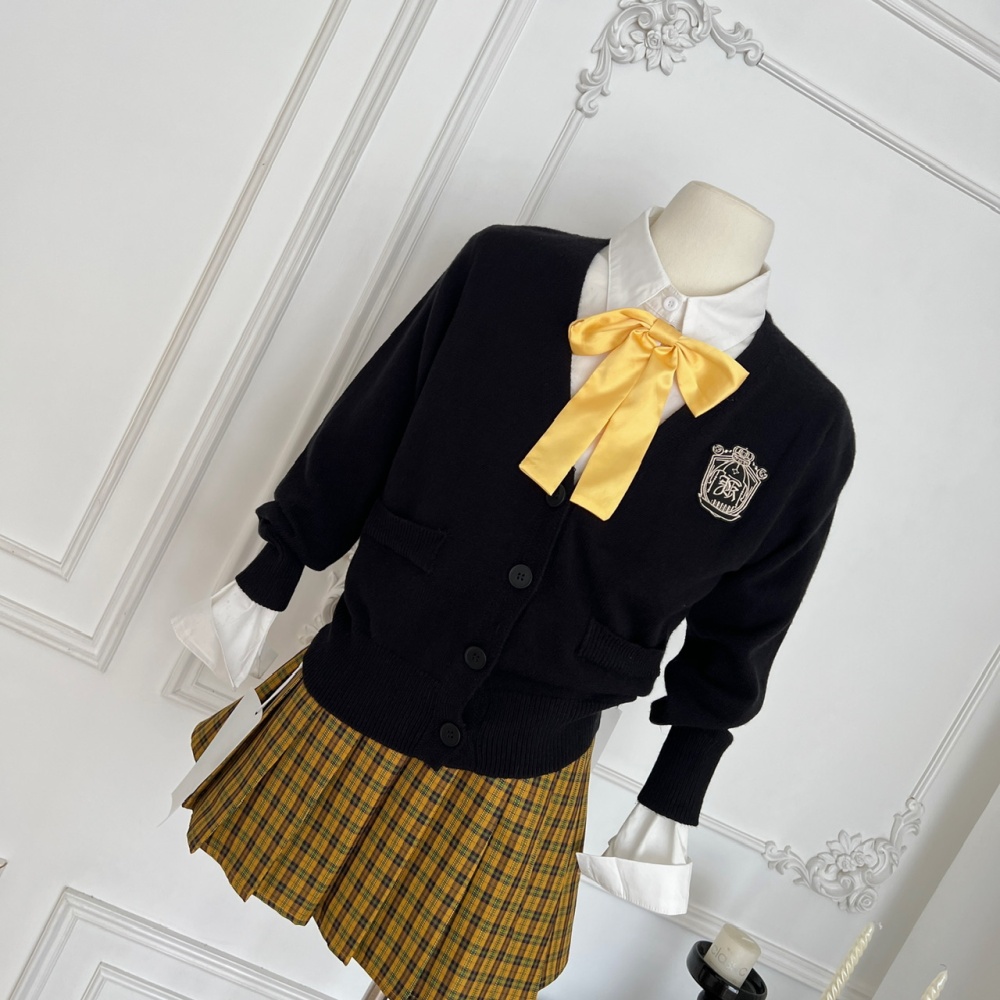 College style cardigan short skirt 3pcs set