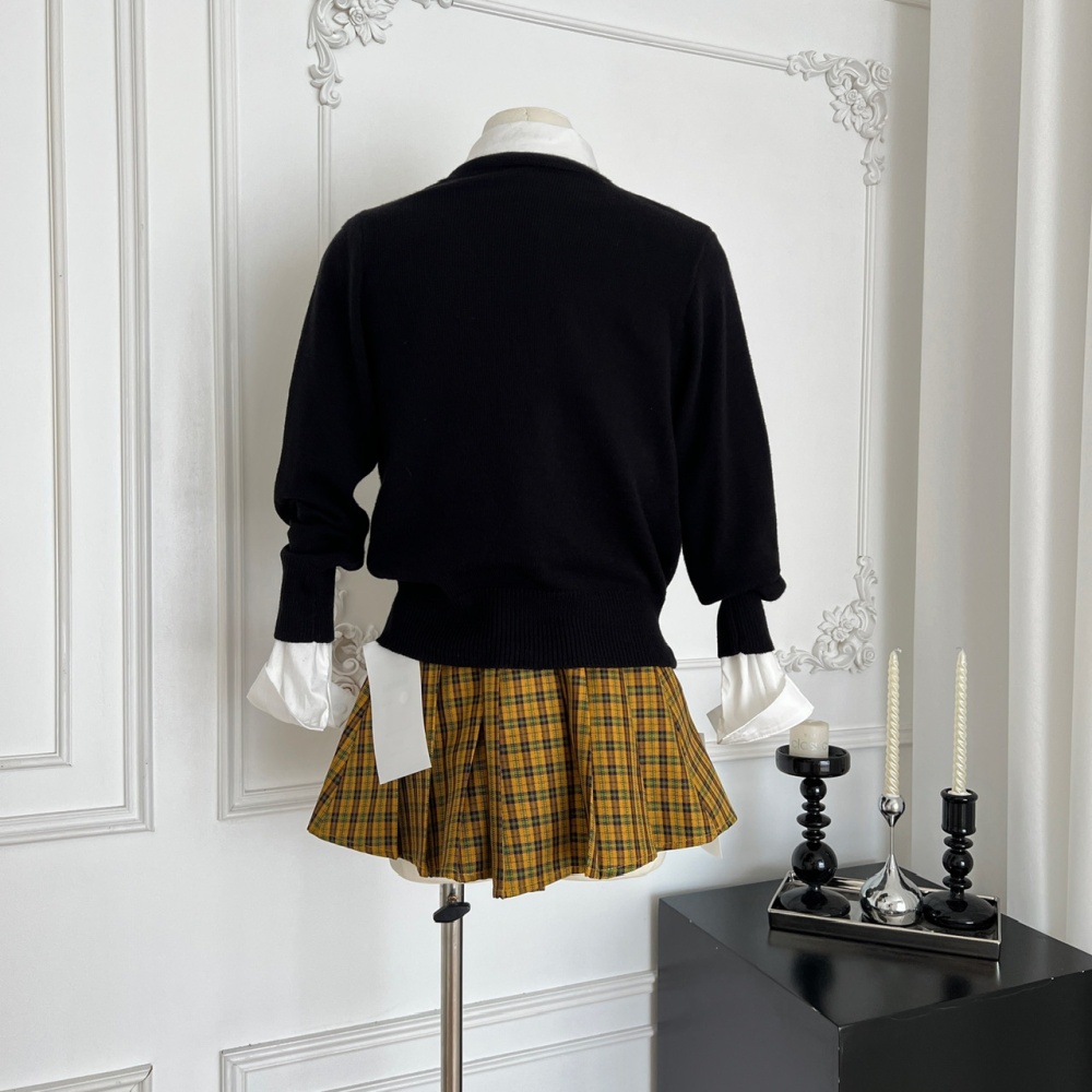 College style cardigan short skirt 3pcs set