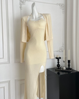 Sexy spicegirl dress halter split long dress a set for women
