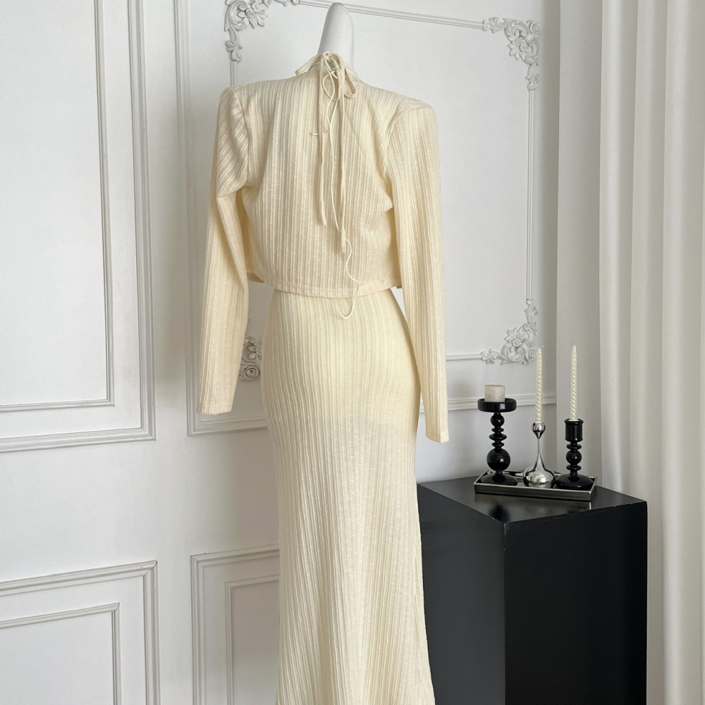Sexy spicegirl dress halter split long dress a set for women