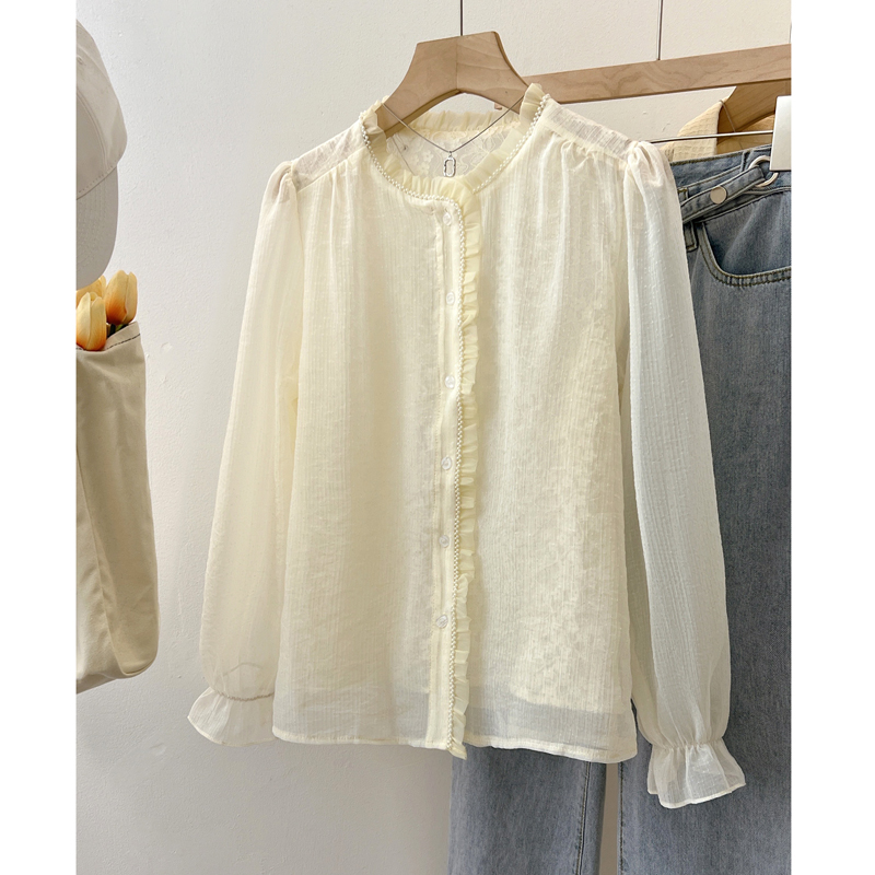 Lace autumn shirts temperament shirt for women