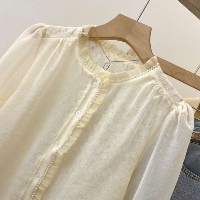 Lace autumn shirts temperament shirt for women