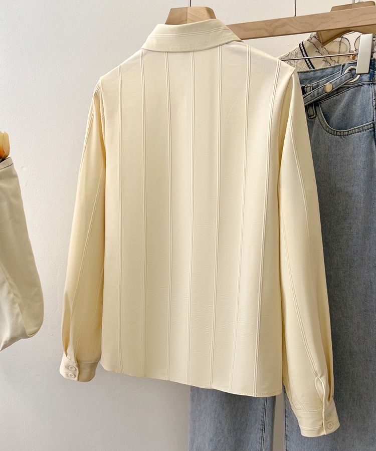 Splice loose sling chiffon shirt niche long sleeve tops