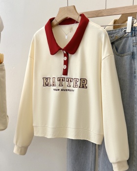 Letters loose autumn tops apricot printing hoodie
