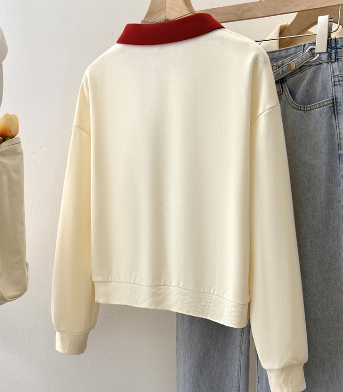 Letters loose autumn tops apricot printing hoodie