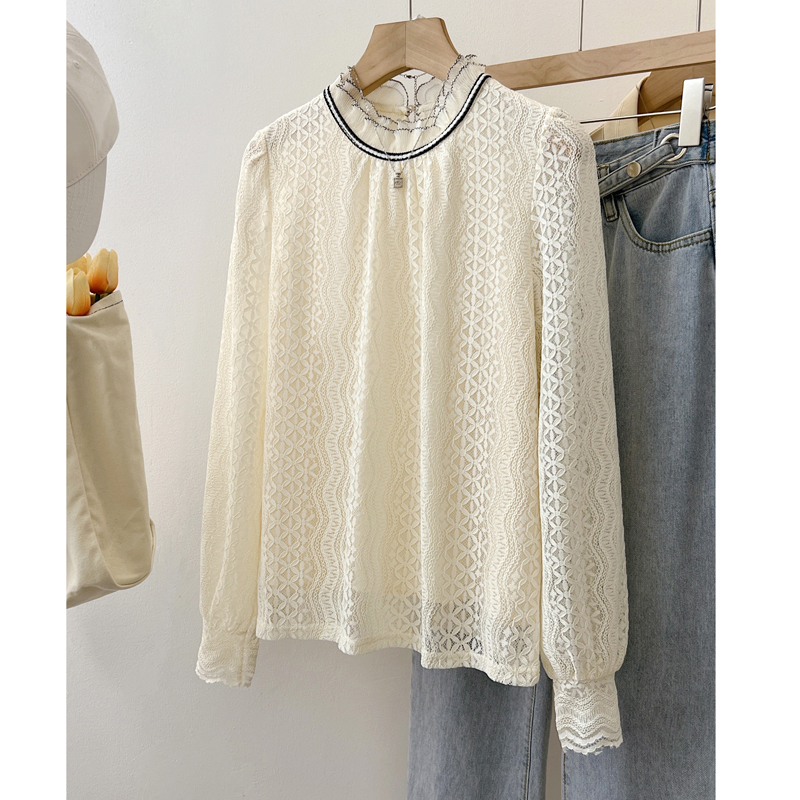 Bottoming long sleeve small shirt lace temperament shirt