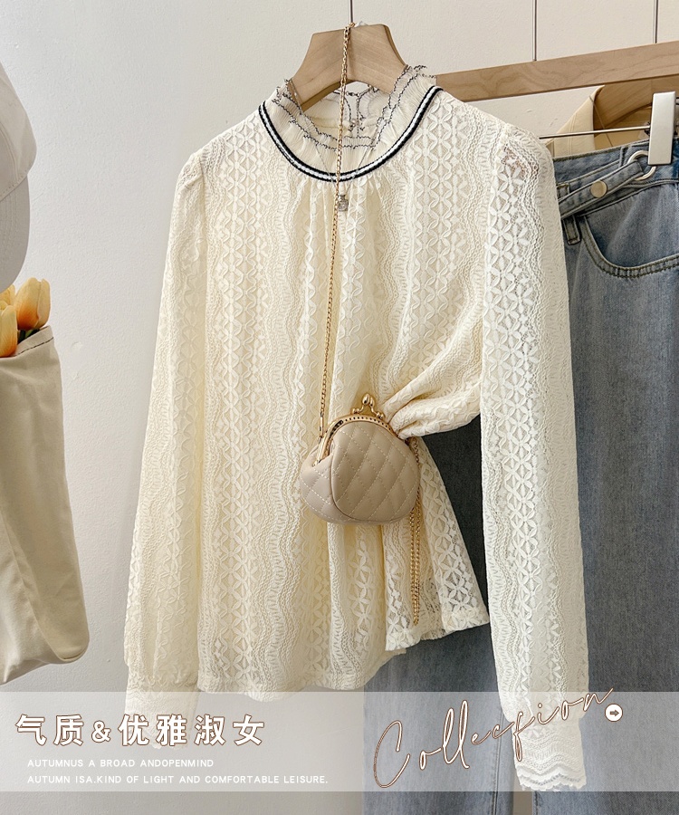 Bottoming long sleeve small shirt lace temperament shirt