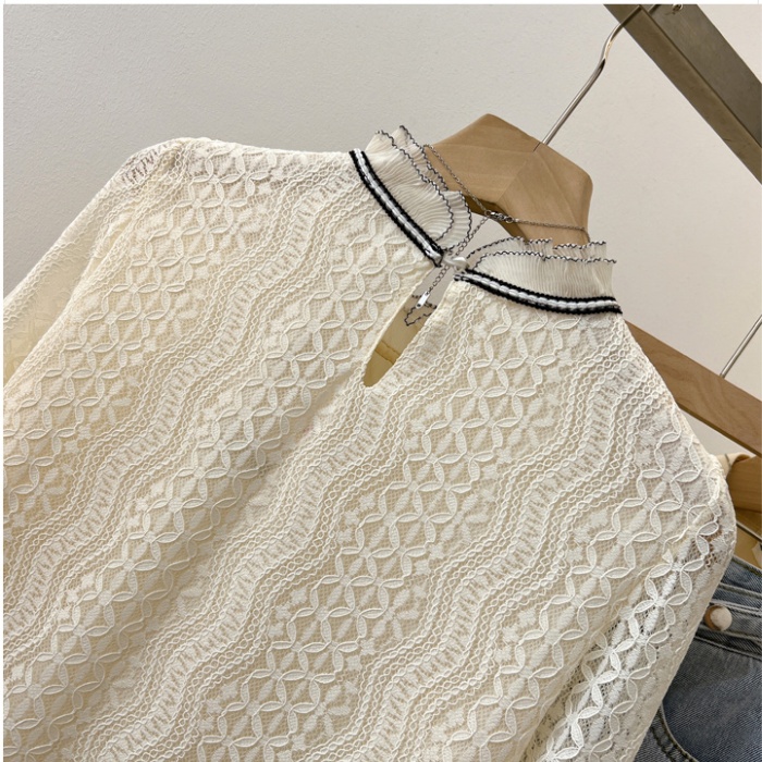 Bottoming long sleeve small shirt lace temperament shirt