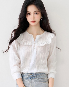 Western style long sleeve tops temperament shirt