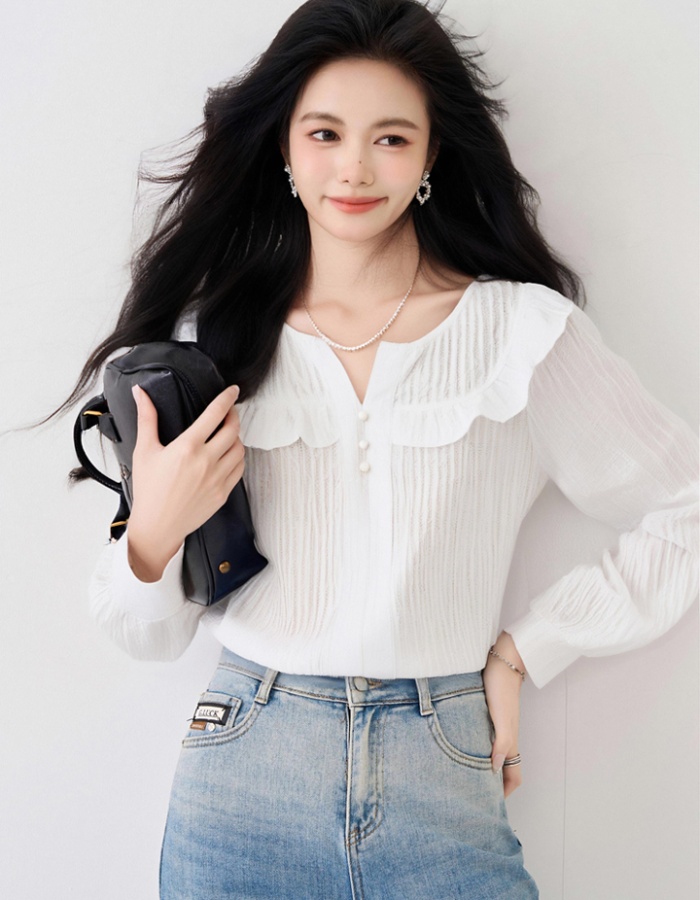 Western style long sleeve tops temperament shirt