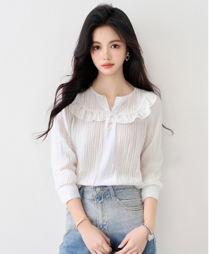 Western style long sleeve tops temperament shirt