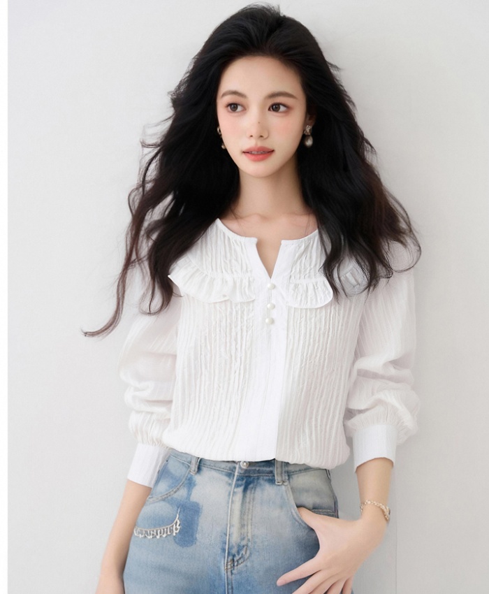 Western style long sleeve tops temperament shirt