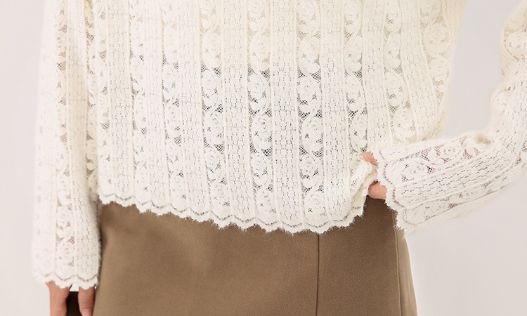 Knitted temperament hat hooded bottoming shirt