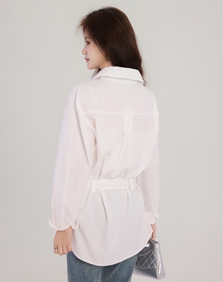 Slim pinched waist tops long sleeve cardigan for women