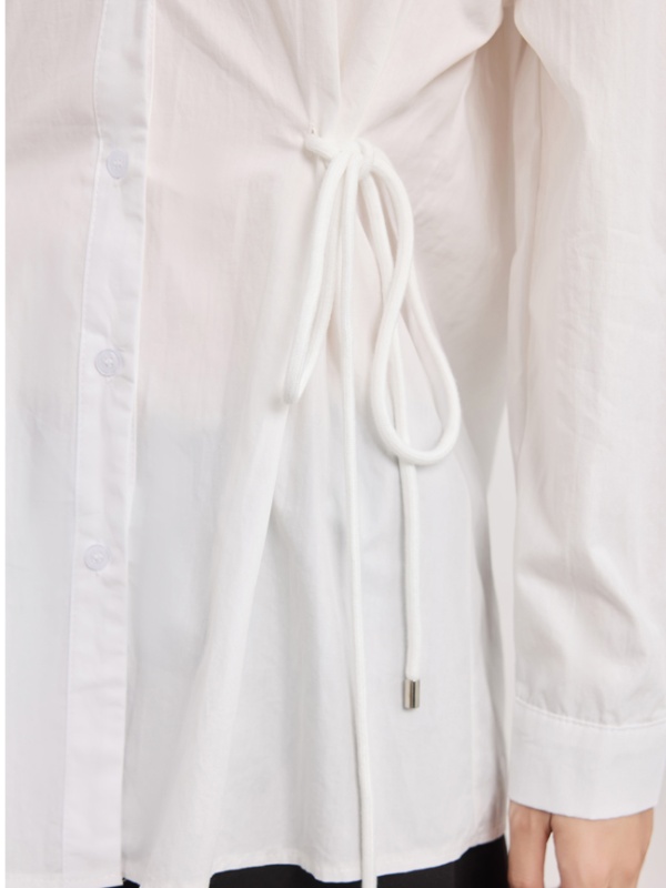 Fashion autumn shirt white puff sleeve tops for women