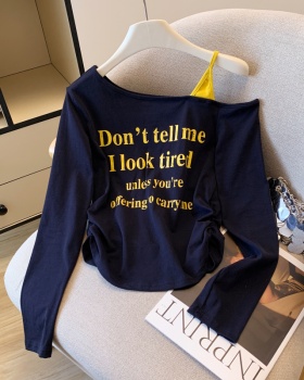 Printing letters T-shirt strapless small tops