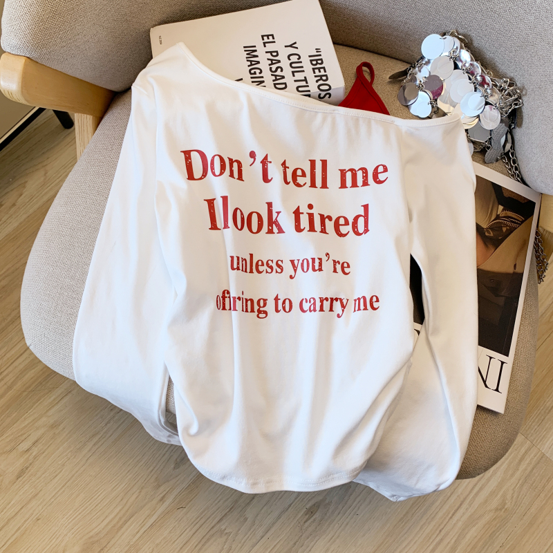 Printing letters T-shirt strapless small tops