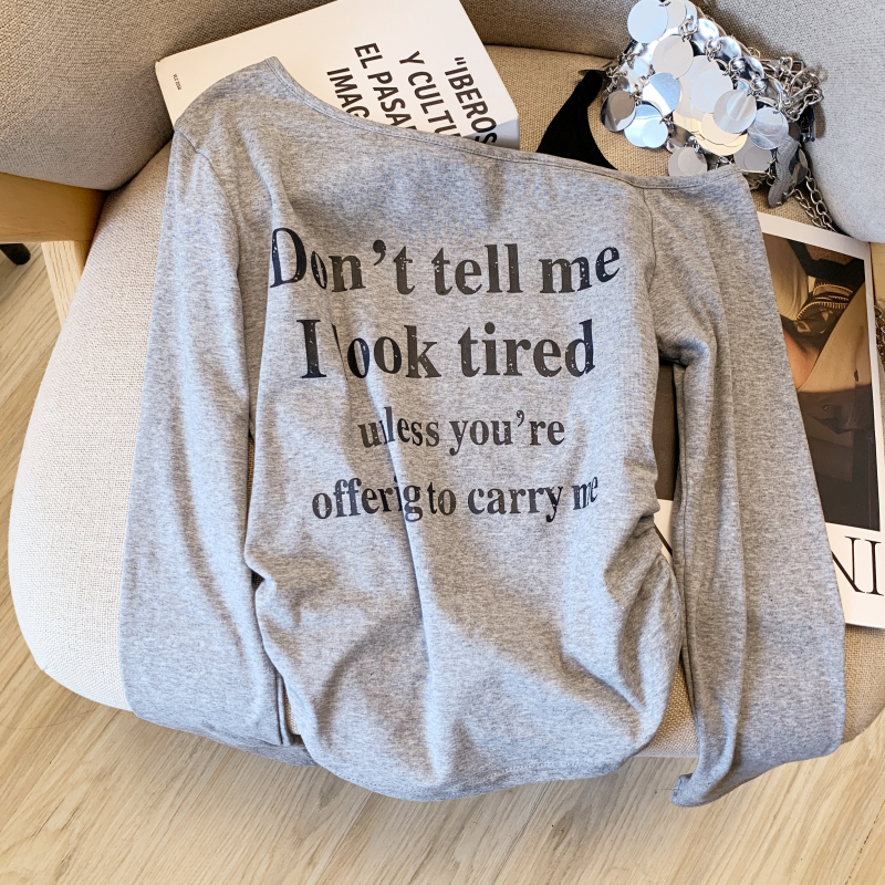 Printing letters T-shirt strapless small tops