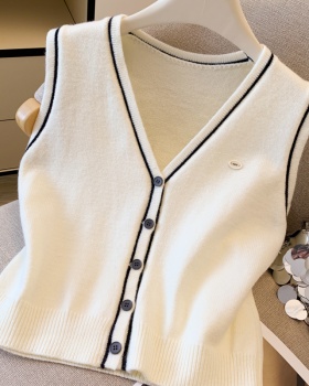 Korean style temperament waistcoat sleeveless sweater for women