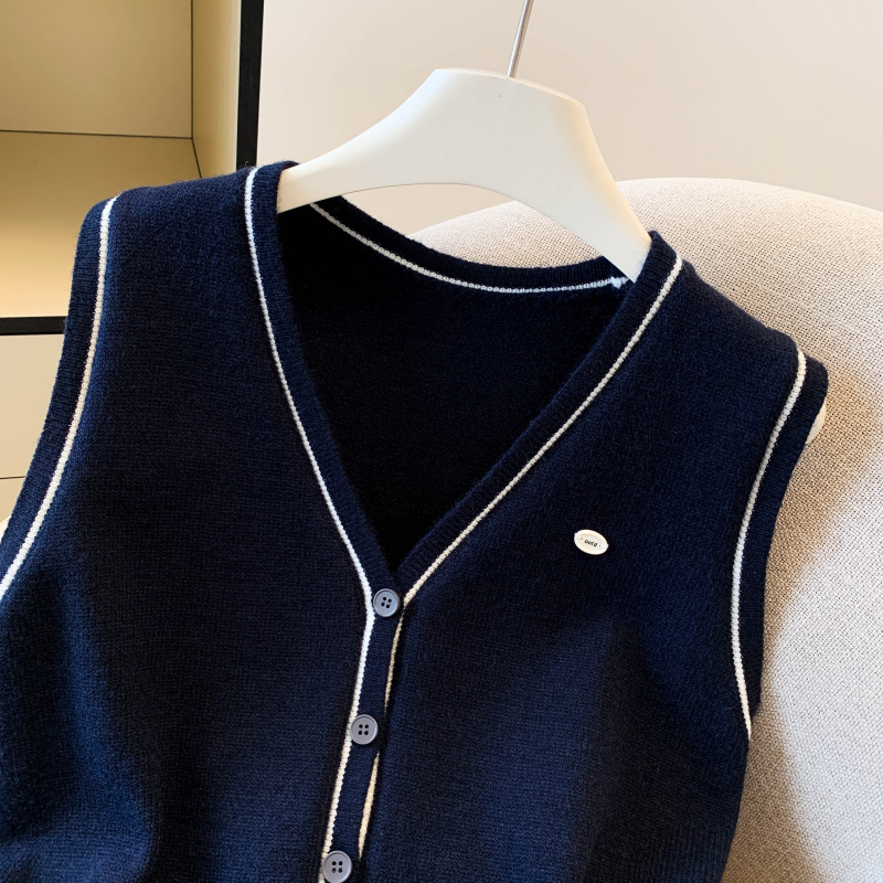 Korean style temperament waistcoat sleeveless sweater for women