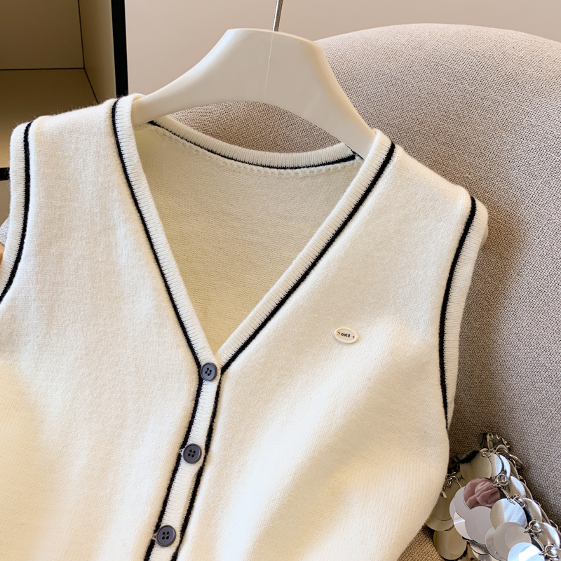 Korean style temperament waistcoat sleeveless sweater for women