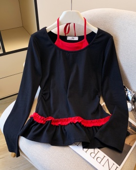 Long sleeve tops pure cotton T-shirt for women