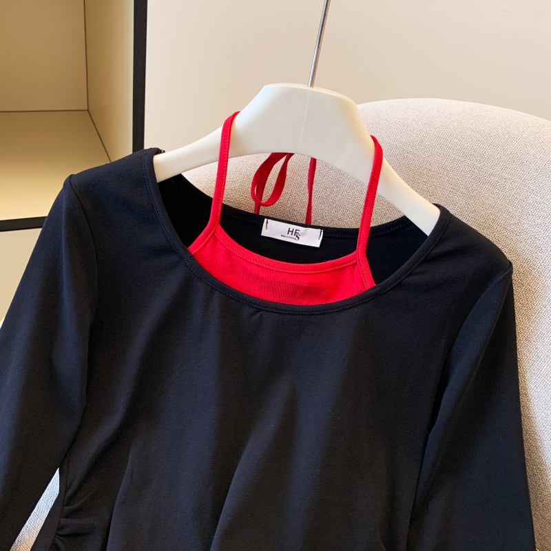 Long sleeve tops pure cotton T-shirt for women