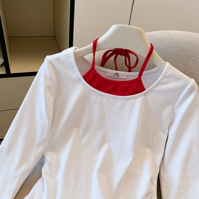 Long sleeve tops pure cotton T-shirt for women