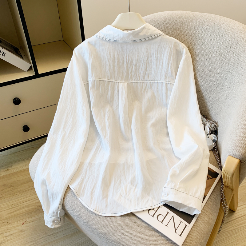 Stripe long sleeve shirt autumn knitted tops 2pcs set for women