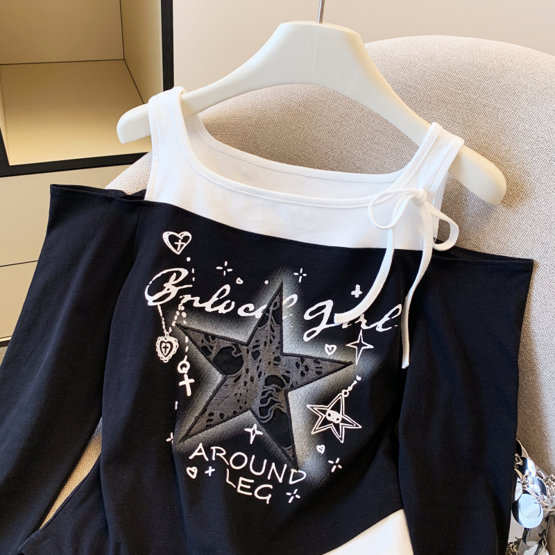 Fashion tops American style T-shirt for women