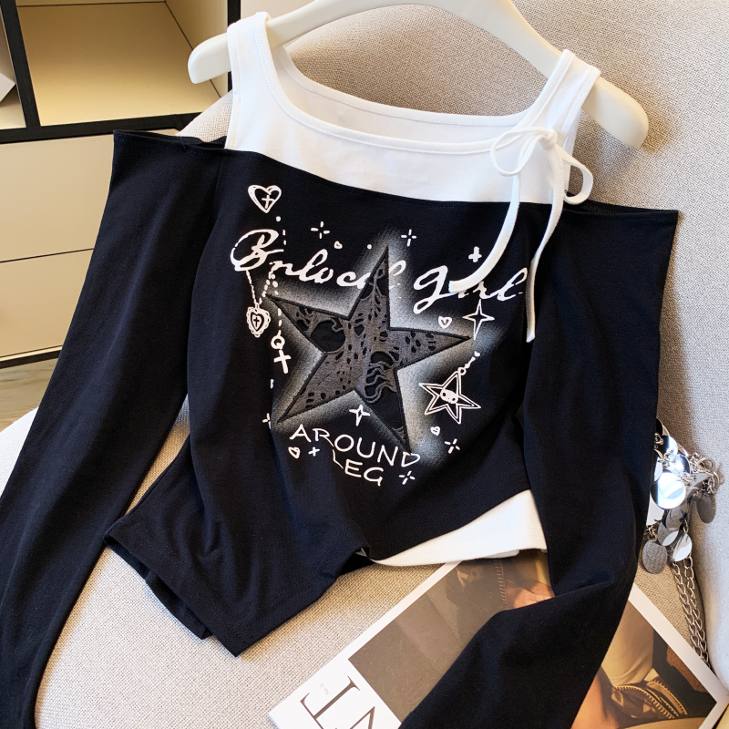 Fashion tops American style T-shirt for women