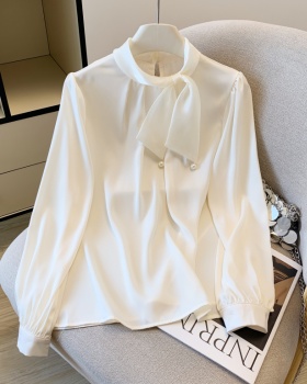 France style chiffon autumn shirt temperament simple tops